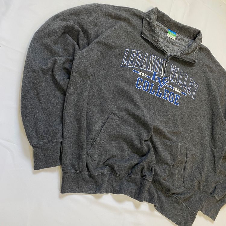 Champion Quarter Zip Sweatshirt - Charcoal Grey (XXL) image 3