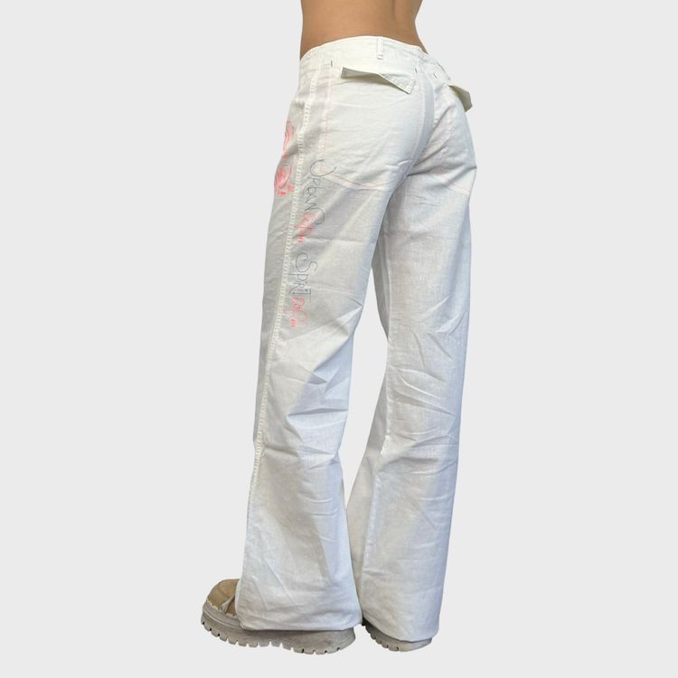 Cop Copine White Linen Wide Leg Trousers - L image 6