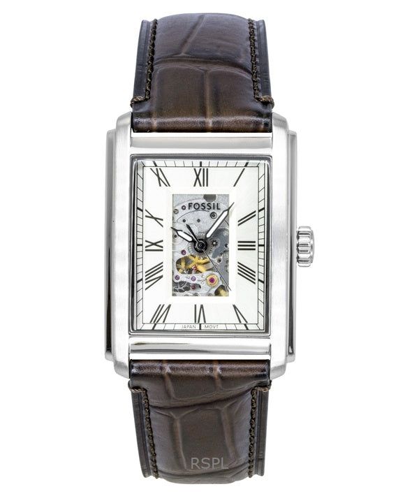 Immagine di Fossil Carraway Croco Leather Strap Open Heart Beige Dial Automatic ME3272 Men's Watch 1