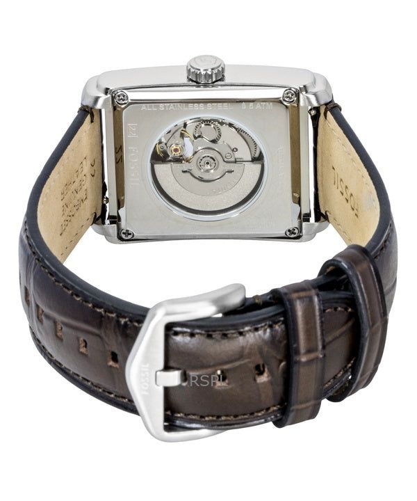 Fossil Carraway Croco Leather Strap Open Heart Beige Dial Automatic ME3272 Men's Watch image 4