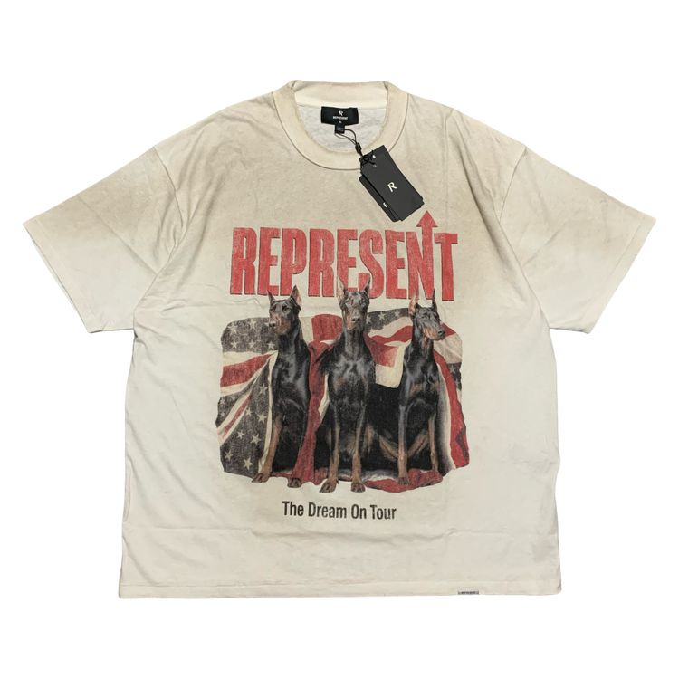 Represent XL Dream On Tour Washed Ecru White Tee