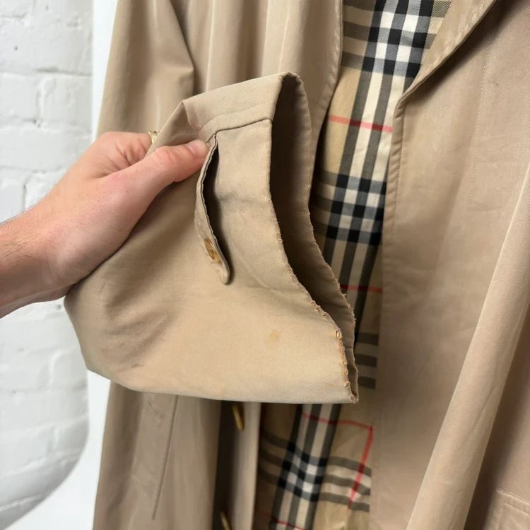 Burberry Vintage Nova Check Lined Mac Trench Coat imagen 6