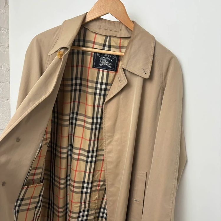 Burberry Vintage Nova Check Lined Mac Trench Coat imagen 3