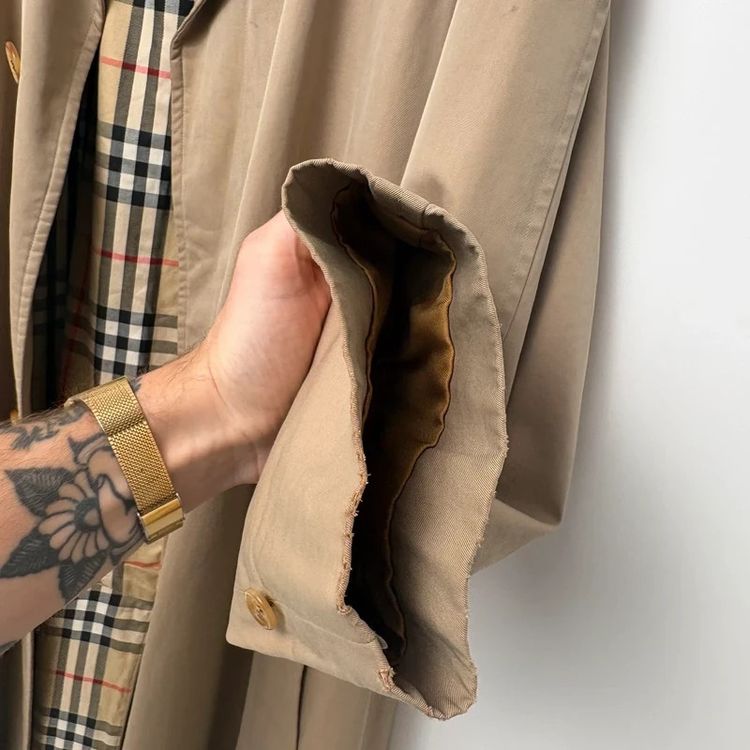 Burberry Vintage Nova Check Lined Mac Trench Coat imagen 7