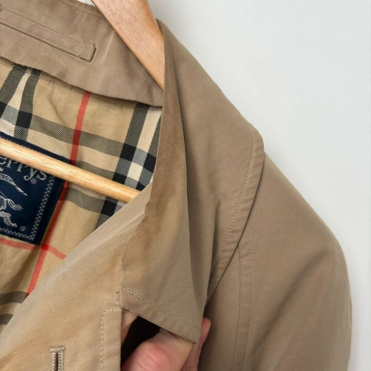 Burberry Vintage Nova Check Lined Mac Trench Coat imagen 10