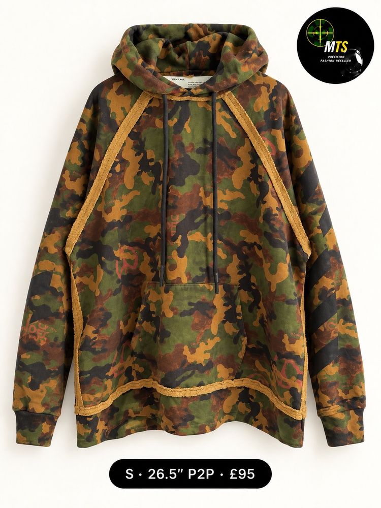 2524 oversized Off-White camo hoodie 26.5” p2p imagen 1