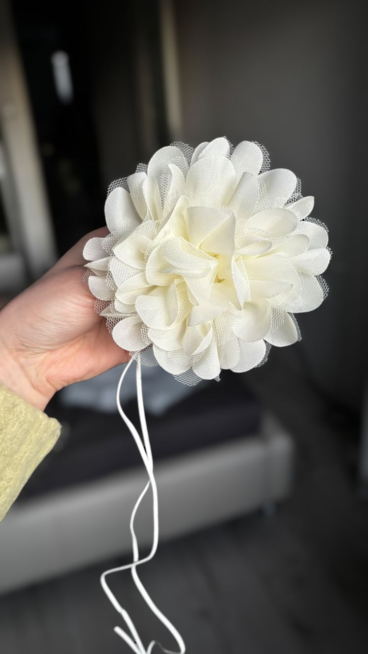 White Fabric Flower image 1