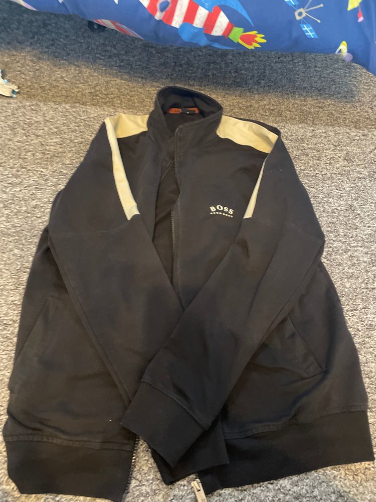 Hugo Boss Black Jacket With Beige Shoulder Accents