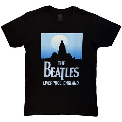The Beatles Unisex T-Shirt: Liverpool, England (Black)