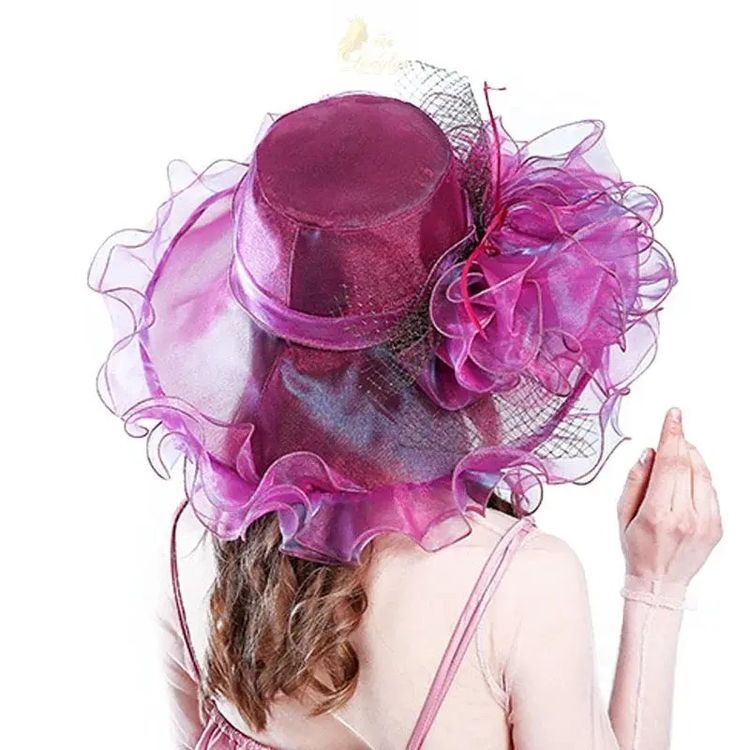 Immagine di Purple Decorative Wide-Brim Hat 2