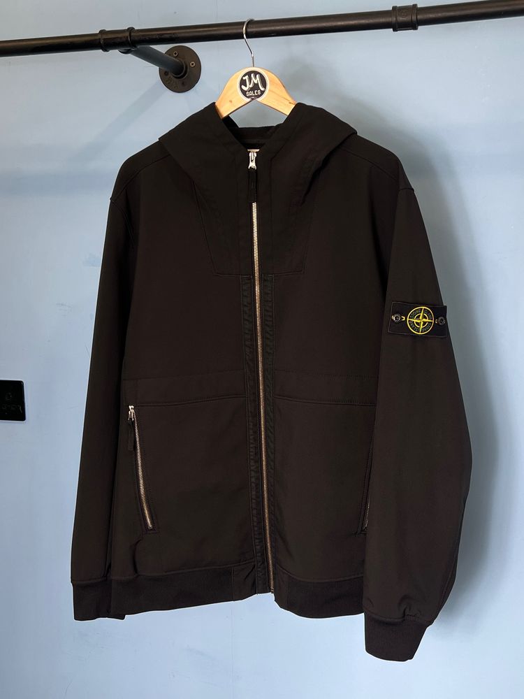 3XL Stone Island Black Fleece Lined Soft Shell Jacket Coat