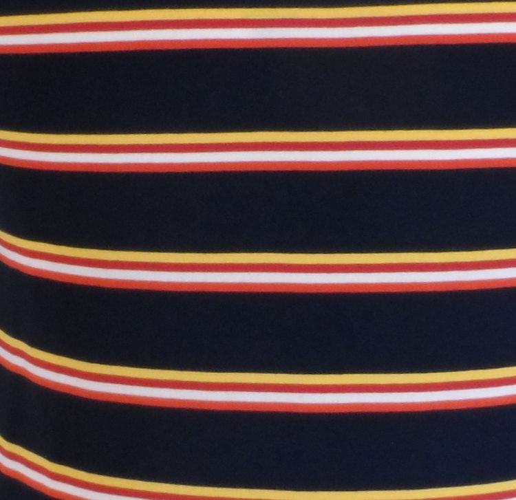 Mens Navy/Red/Yellow/White 60s 70s Retro Mod Striped T Shirt 4