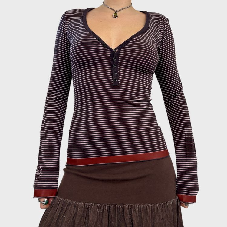 Cop Copine Striped Long Sleeve Top - S