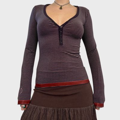 Cop Copine Striped Long Sleeve Top - S