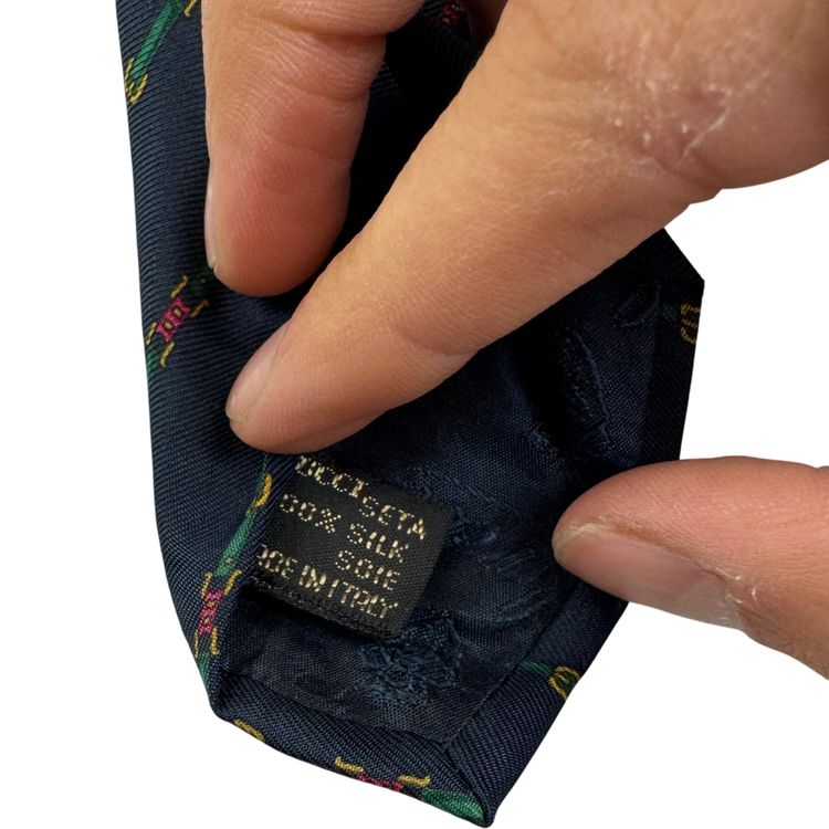 Gucci Striped Pattern Silk Tie Navy 6