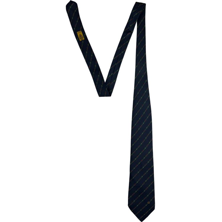 Gucci Striped Pattern Silk Tie Navy 1