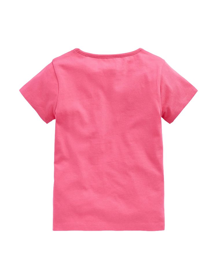 Mini Boden Girls Short Sleeve Applique Cotton T-Shirt Pink Lounge Cat imagen 5