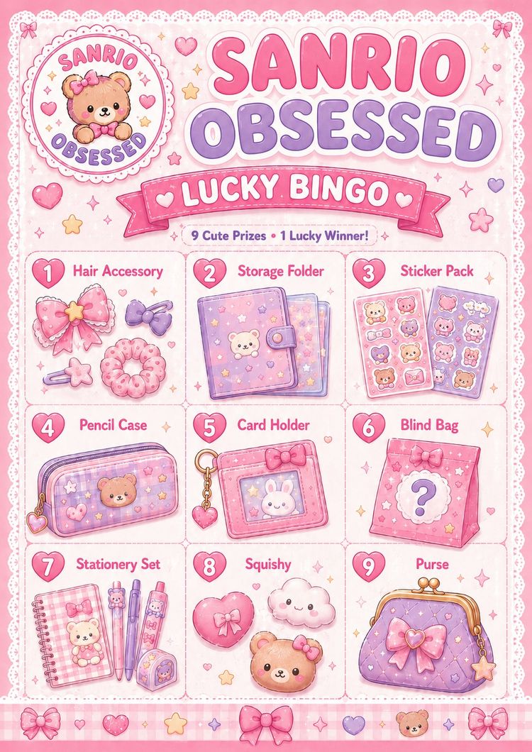Sanrio Obsessed  Gacha Balls (6) Bingo Set