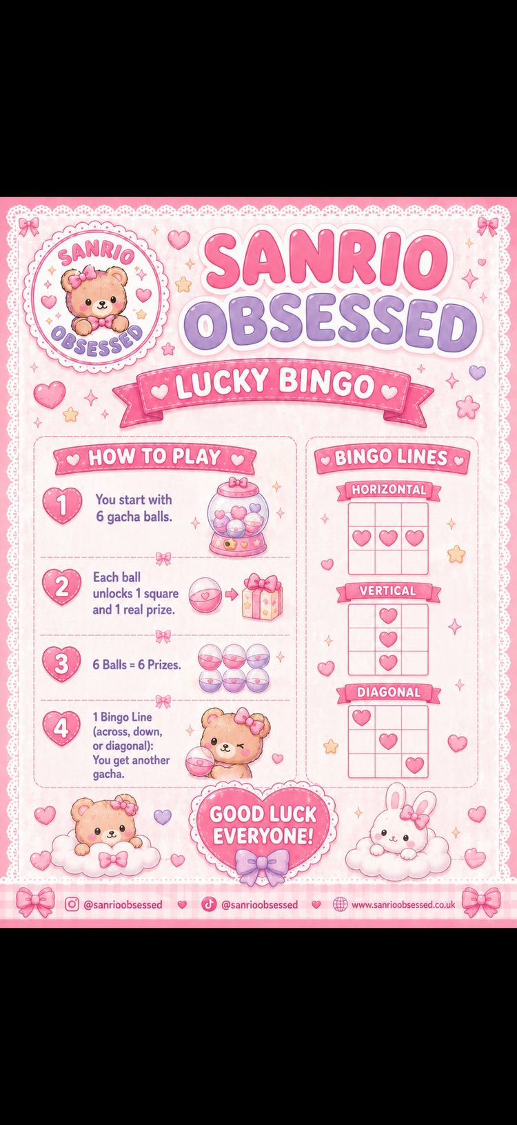 Sanrio Obsessed  Gacha Balls (6) Bingo Set image 2