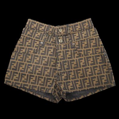 Fendi Zucca Logo Brown Monogram 90s Mini Shorts