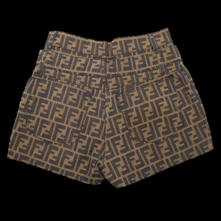 Fendi Zucca Logo Brown Monogram 90s Mini Shorts image 4