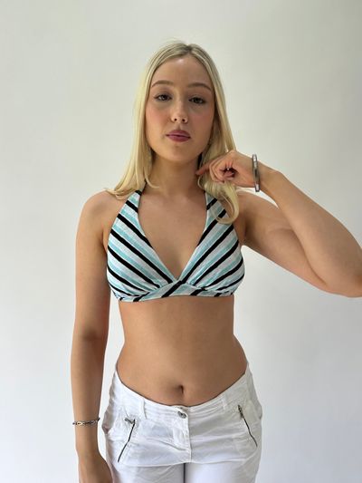 sailor drop | small blue striped bikini style top 1