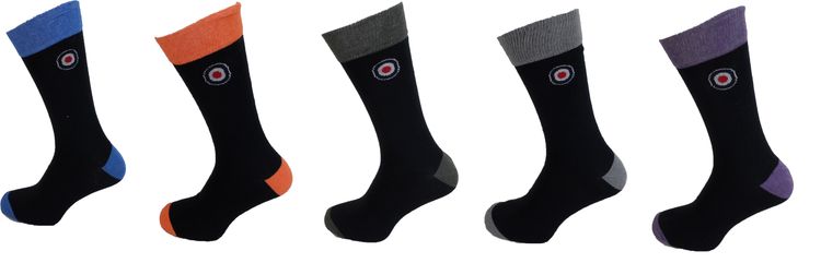 Lambretta Lambretta Mens 5 Pair Pack of Navy Contrast Target Socks product image