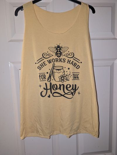 Yellow Sleeveless Top With Honey Bee Graphic