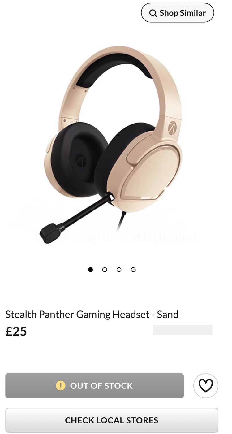 Value £25 Stealth Panther Gaming Headset - Sand Used 3