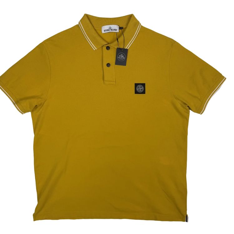 Polo Stone Island mostaza manga corta - talla 2XL