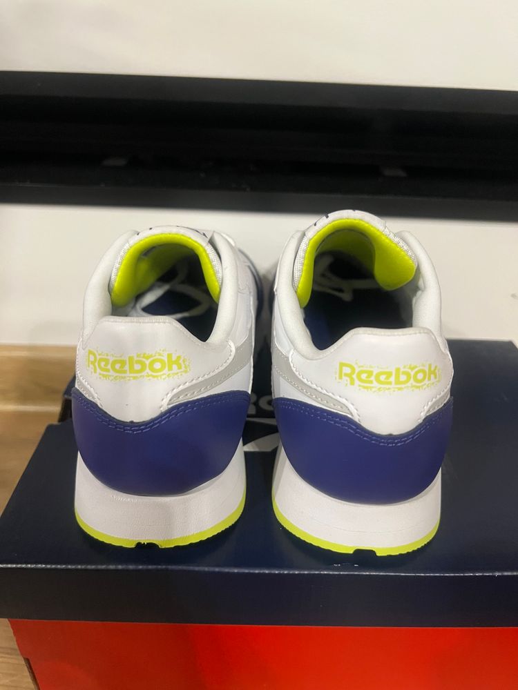 Reebok White And Blue Sneakers image 3
