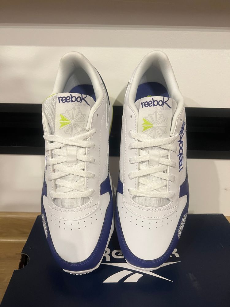 Reebok White And Blue Sneakers image 2