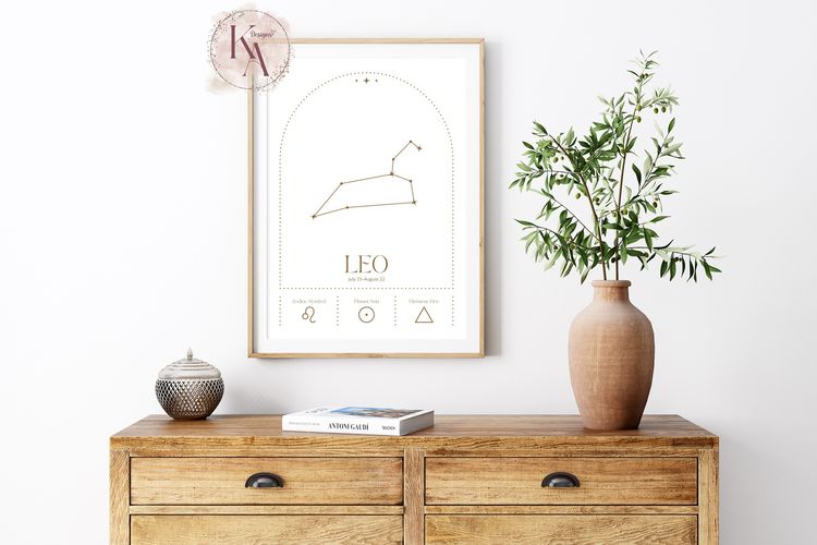 A4 Leo Zodiac Wall Art Print