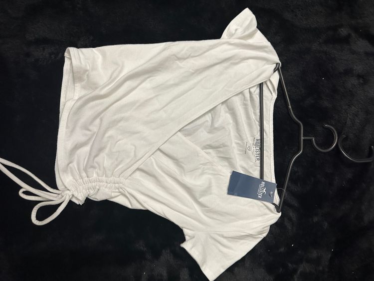 Hollister Co. White Short Sleeve Top With Side Drawstring product image