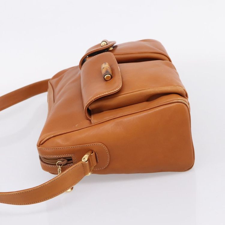 GUCCI Bamboo Shoulder Bag Leather Brown Gold Auth ep16426 - Jerrillo image 4