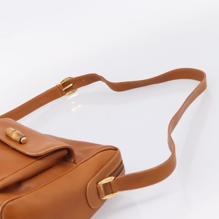 GUCCI Bamboo Shoulder Bag Leather Brown Gold Auth ep16426 - Jerrillo image 8