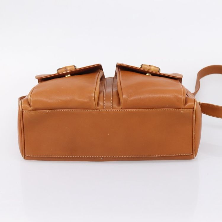 GUCCI Bamboo Shoulder Bag Leather Brown Gold Auth ep16426 - Jerrillo image 9
