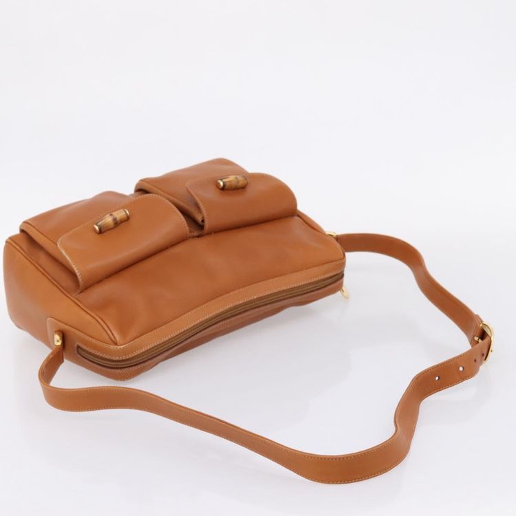 GUCCI Bamboo Shoulder Bag Leather Brown Gold Auth ep16426 - Jerrillo image 7