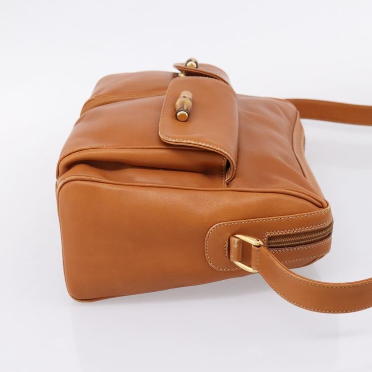 GUCCI Bamboo Shoulder Bag Leather Brown Gold Auth ep16426 - Jerrillo image 5
