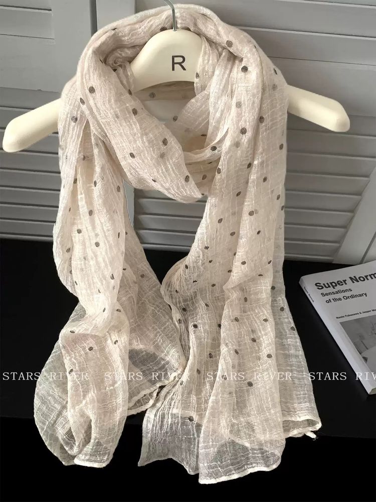 Cream Polka Dot Scarf image 3