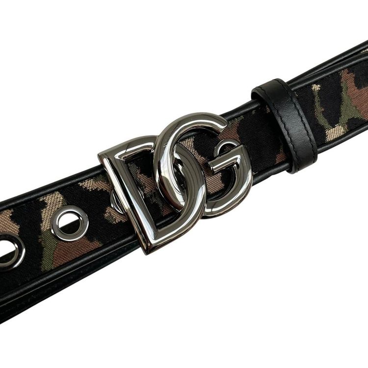 Dolce & Gabbana Leather and Canvas Camoflauge Belt 2