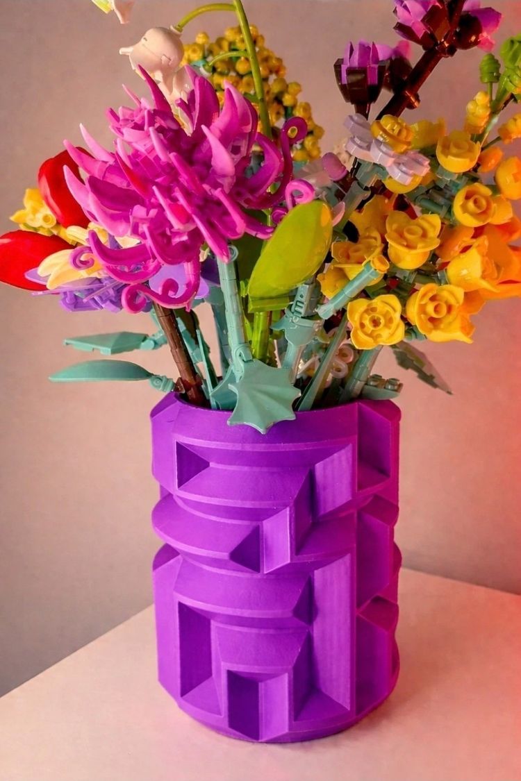 Purple Vase For Artificial Flowers