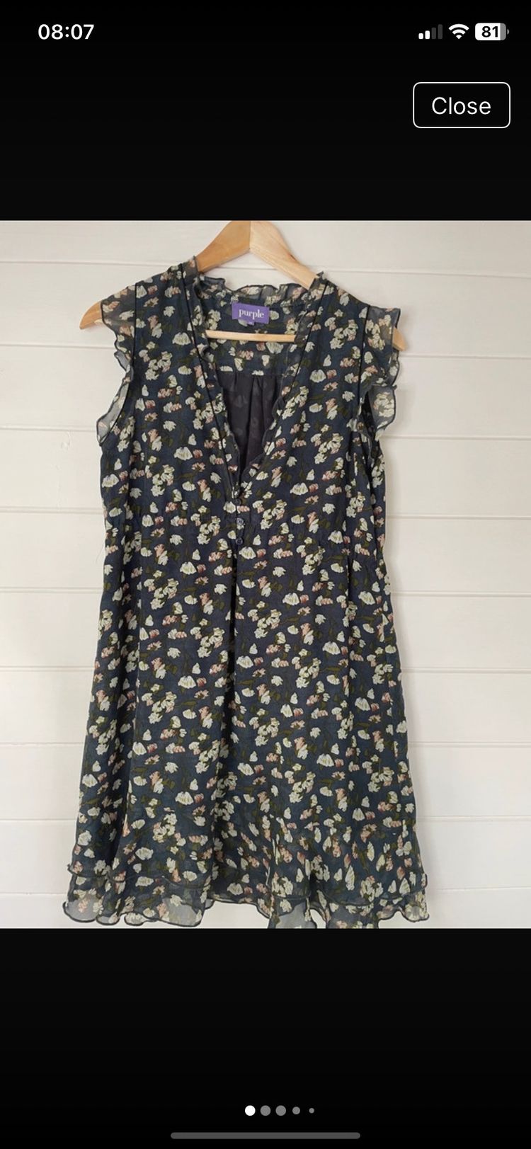 Purple floral sleeveless dress - Size M
