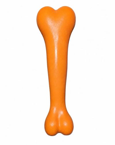 Orange Dog Chew Toy Bone