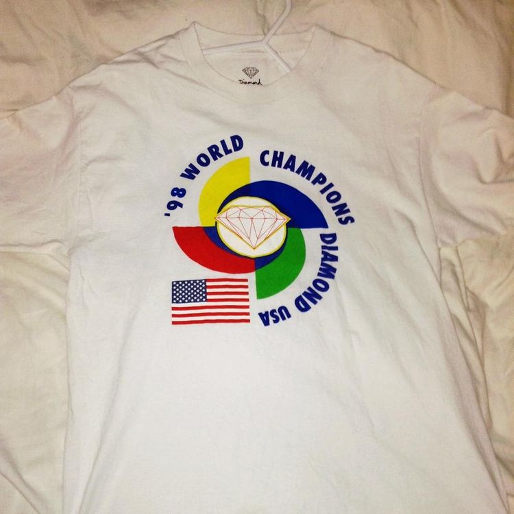 Other Short sleeve Diamond Supply Co tee, 98 world champions olympics USA, size Large, slight fading but n product image