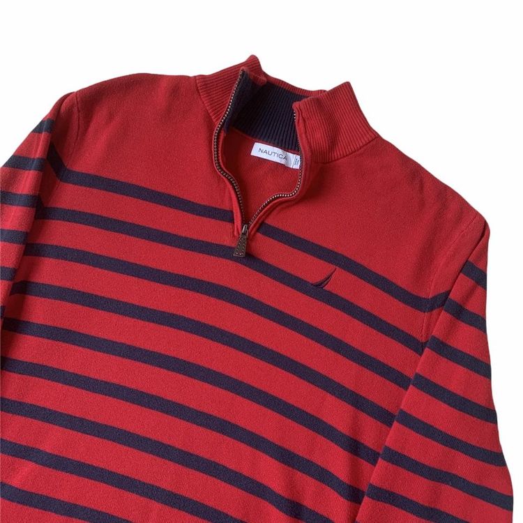 Nautica Nautica | vintage red 1/4 zip jumper | 9/10 condition - general wear | no holes or stains | large product image