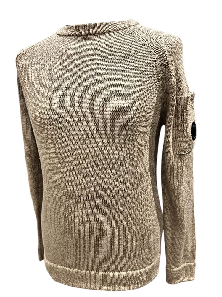 C.P Company Beige Knitted Sweater With Arm Pocket