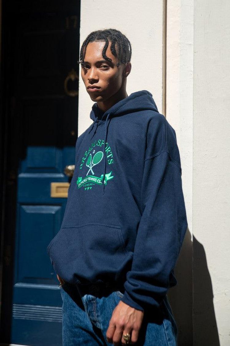 440gsm Hoodie in Navy with Catford Tennis Club Embroidery