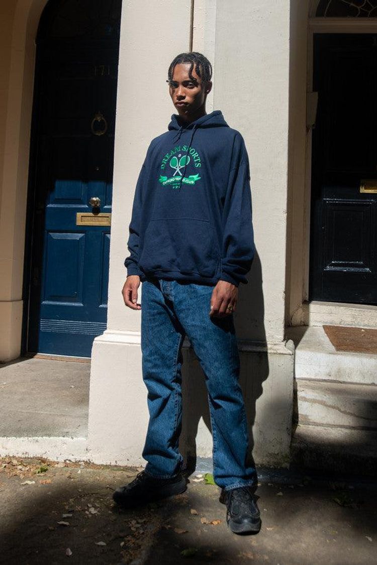 440gsm Hoodie in Navy with Catford Tennis Club Embroidery 3