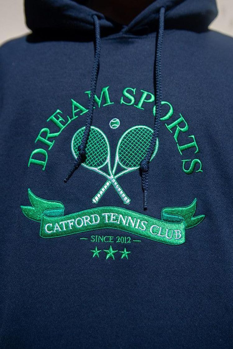 440gsm Hoodie in Navy with Catford Tennis Club Embroidery 4
